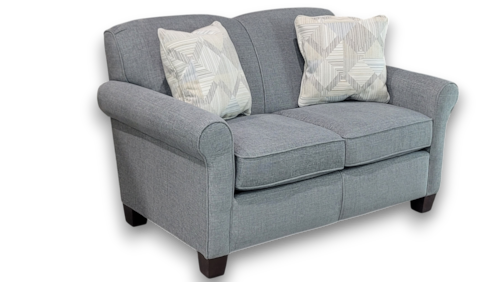 Rolled Arm Loveseat With Accent Pillows