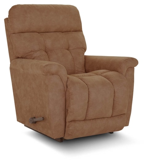 Casual Rocking Recliner with Pillow Arms