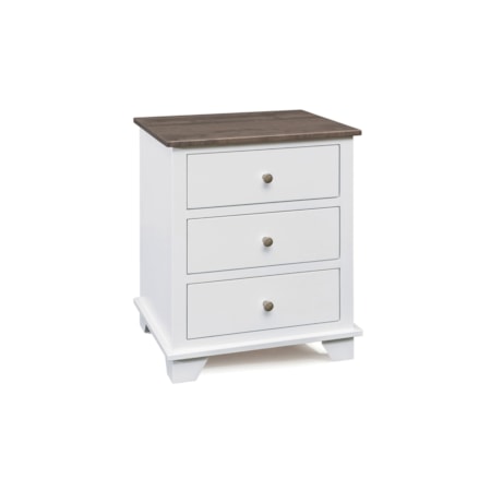 3-Drawer Wide Nightstand