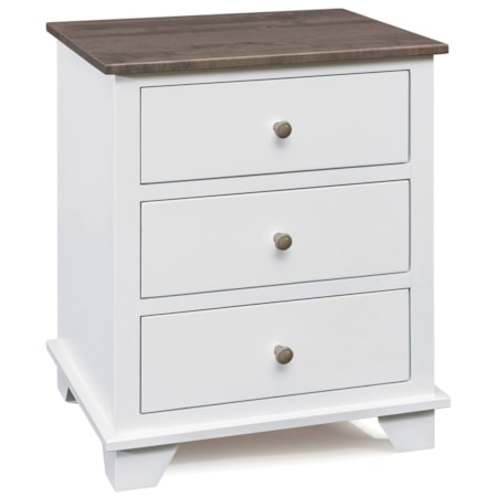 3-Drawer Wide Nightstand