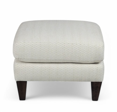 Transitional Ottoman with Tapered Legs