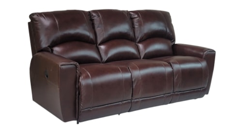 Casual Reclining Sofa with Padded Track Arms