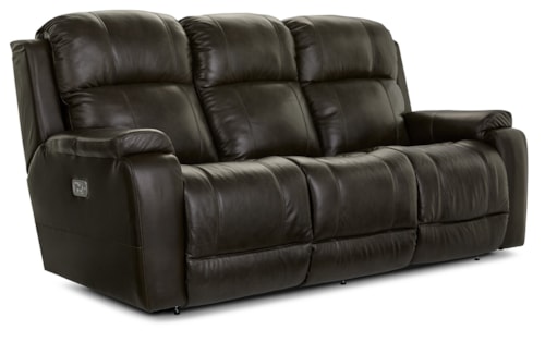 Casual Power Reclining Sofa with Power Headrests & Lumbar