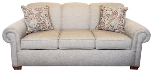 Stationary Sofa with Rolled Arms