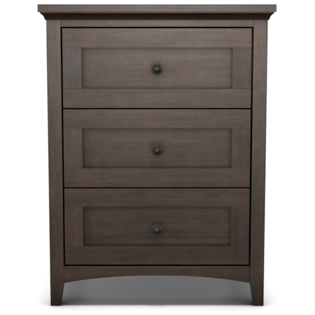 3-Drawer Wide Nightstand