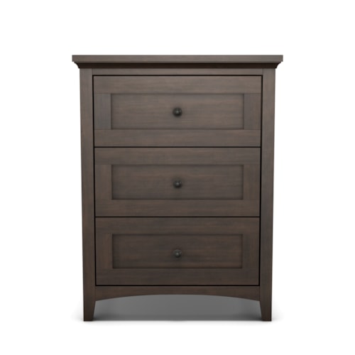Casual 3-Drawer Wide Nightstand