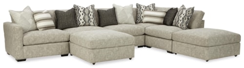 7-Piece Sectional Sofa with Ottoman and LAF Chair