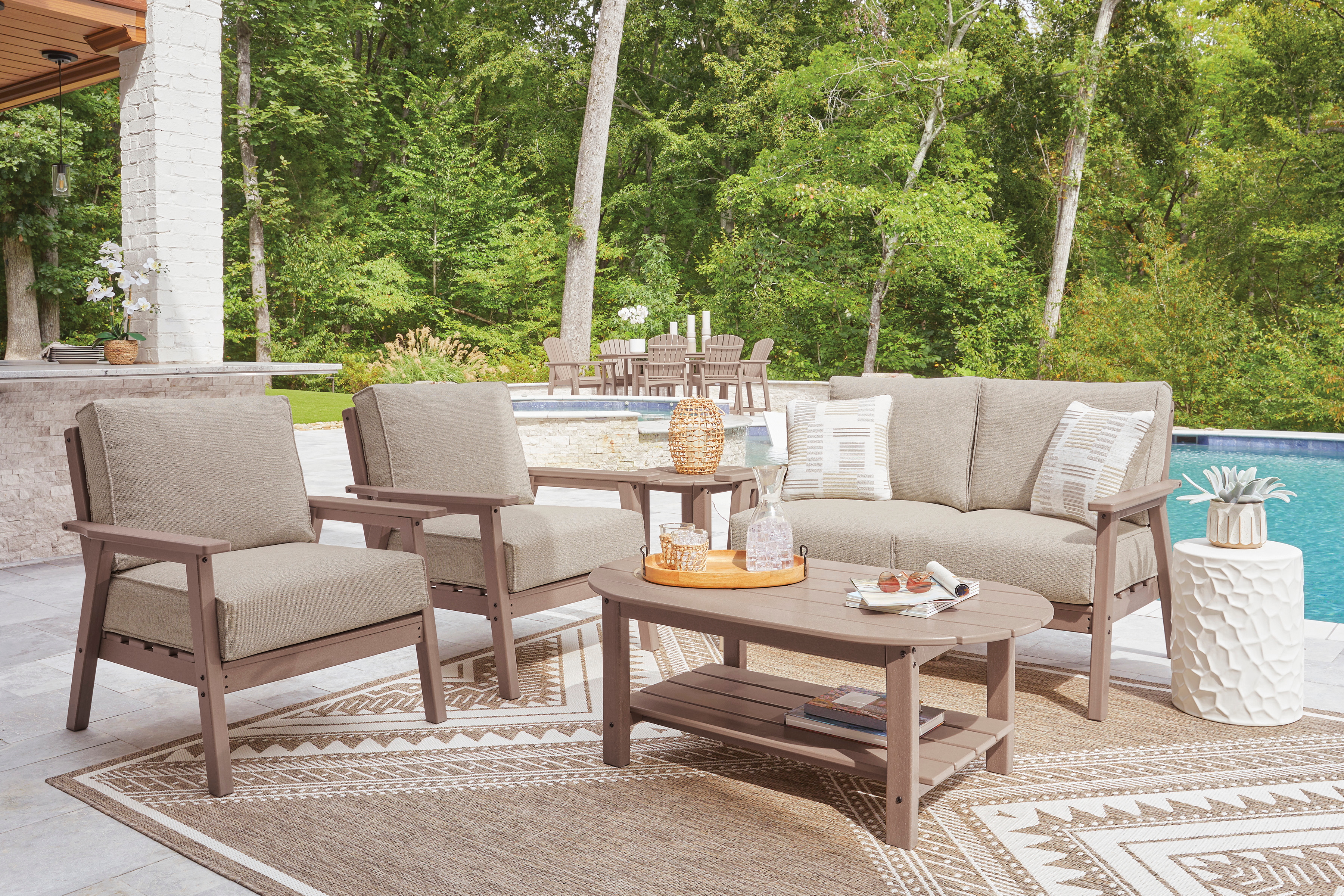 Signature Design by Ashley Grover Beach Outdoor Seating Group