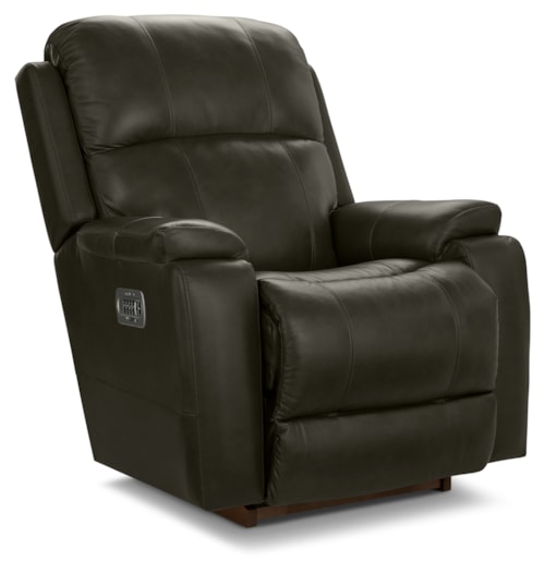 Casual Power Rocking Recliner with Power Headrest & Lumbar