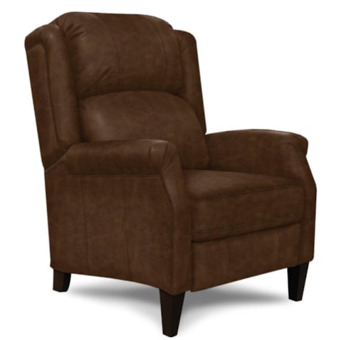 Transitional Push Back Recliner with Tapered Legs