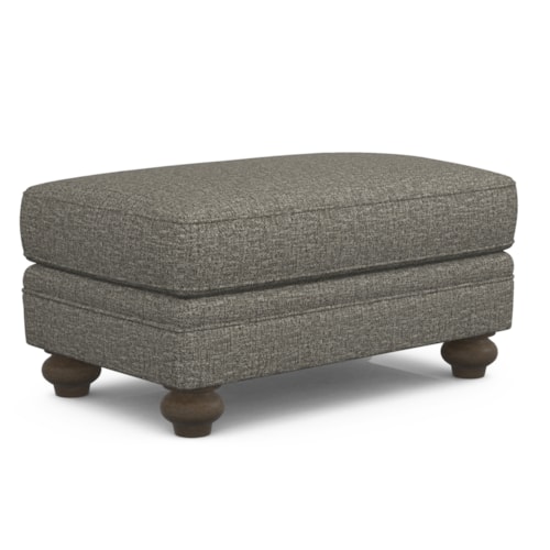 Transitional Cocktail Ottoman with Bun Feet