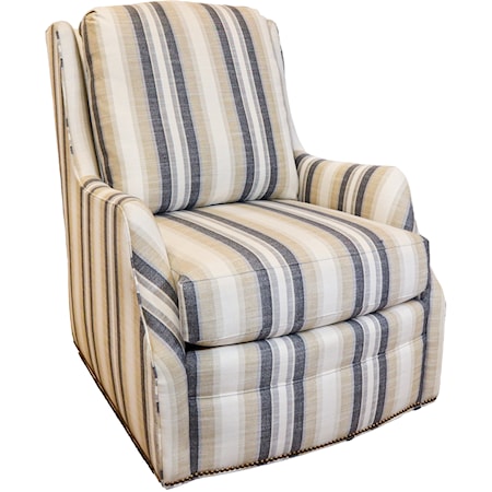 SWIVEL CHAIR W/ NAILHEAD