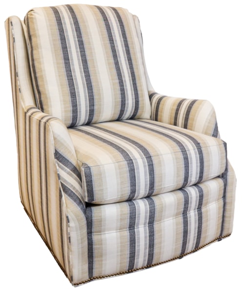 SWIVEL CHAIR W/ NAILHEAD