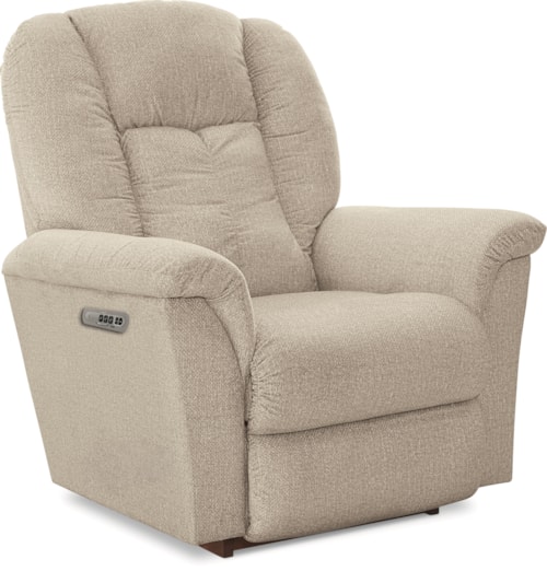 Casual Power Rocking Recliner with Headrest and Lumbar