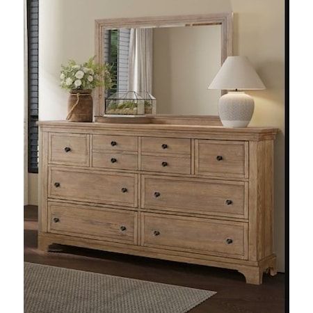 7-Drawer Dresser and Landscape Mirror Set