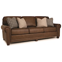 Traditional Stationary Sofa with Nailhead Trim