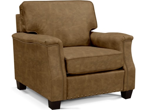 Transitional Upholstered Chair with Tapered Wood Leg