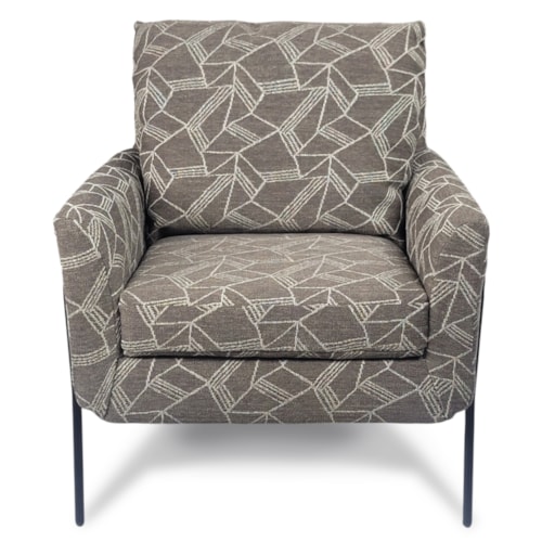Contemporary Accent Chair with Metal Legs