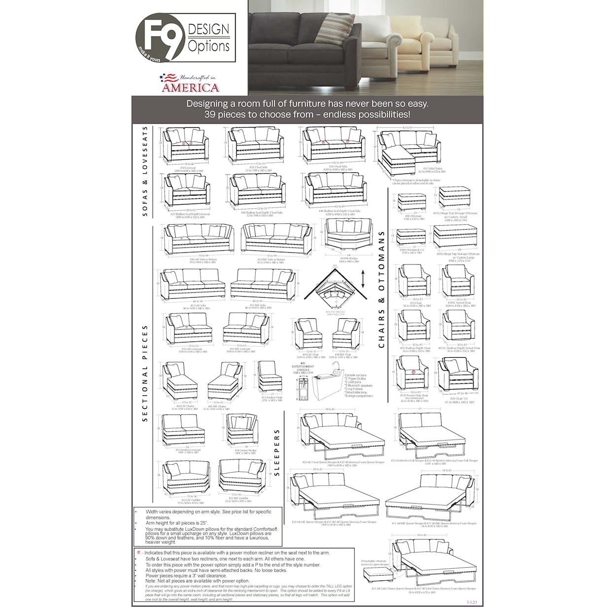 Hickory Craft F9 Custom Collection Custom 3-Piece Sectional