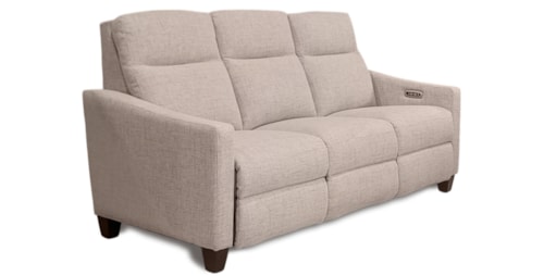 Transitional Power Reclining Sofa with Power Headrest and USB Ports
