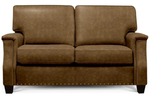 Transitional Upholstered Loveseat with Nailhead Trim