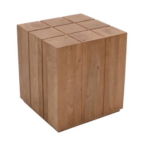 Contemporary End Table with Scored Top