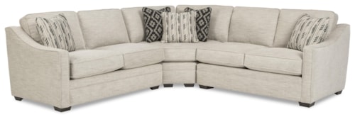 Customizable 3-Piece Sectional with Pie Wedge