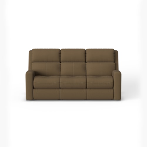 Contemporary Power Reclining Sofa with Power Headrests & Lumbar
