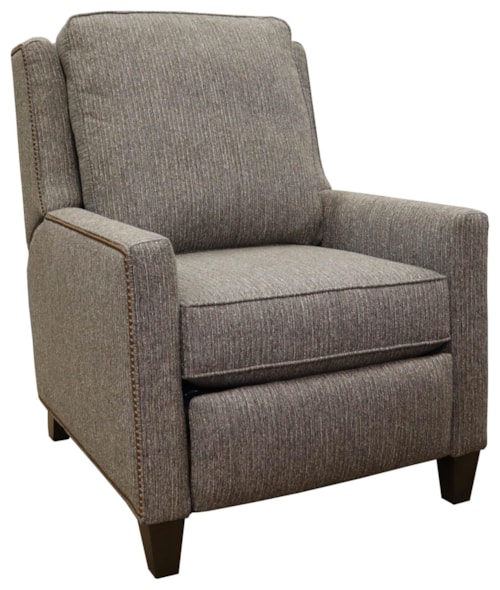 Transitional Pressback Reclining Chair with Nailhead Trim