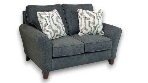 Transitional Loveseat with Flared Arms