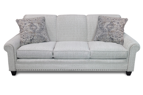 Traditional Upholstered Sofa with Tapered Wood Leg