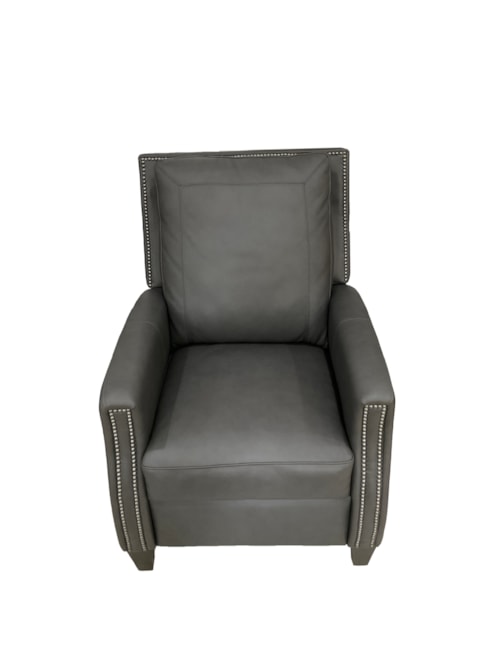 Transitional Manual Push Back Recliner with Nailhead Trim