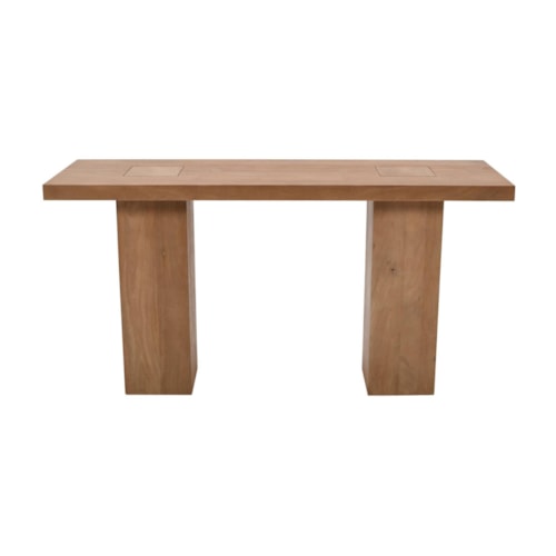 Contemporary Console Table with Double Pedestal Base