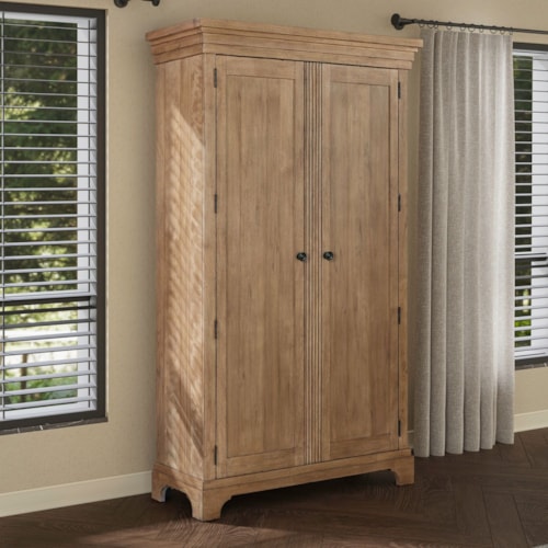 Traditional 2-Door Armoire with Adjustable Shelves