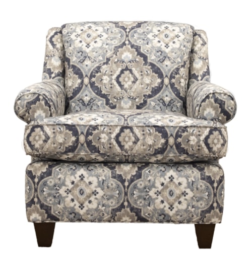 Transitional Accent Chair with Rolled Armrests