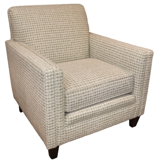 Customizable Chair with Banded Arms, Tapered Legs and Pullover Back