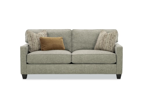 Contemporary Two-Cushion Sofa with Three Pillows
