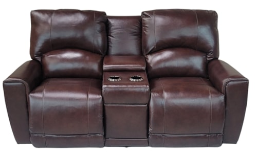 Casual Reclining Loveseat with Center Console