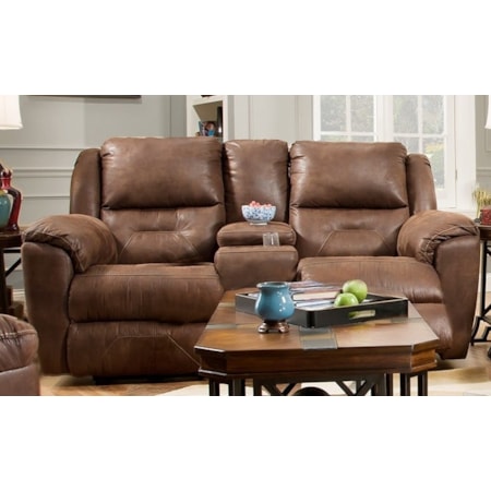 Double Recl. Console Sofa w/ Power Headrest