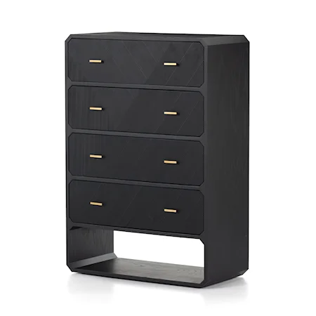 Caspian 4 Drawer Dresser-Black Ash