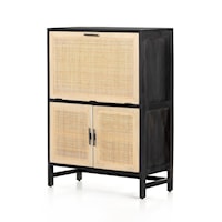 Caprice Bar Cabinet-Black Wash Mango