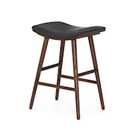 Union Saddle Counter Stool-Dist Black