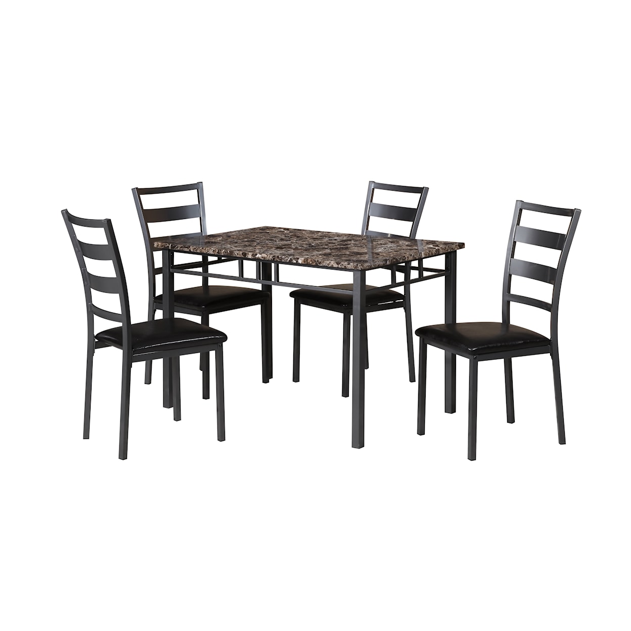 Titanic Furniture Garner BROWN TABLE W/ 4 CHAIRS |