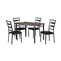 BROWN TABLE W/ 4 CHAIRS |