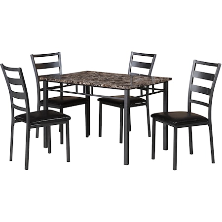 BROWN TABLE W/ 4 CHAIRS |