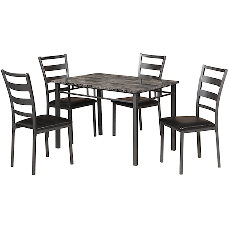 GREY TABLE W/ 4 CHAIRS |