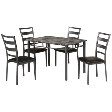 GREY TABLE W/ 4 CHAIRS |
