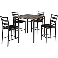 GREY FAUX MARBLE 5 PC PUB SET |