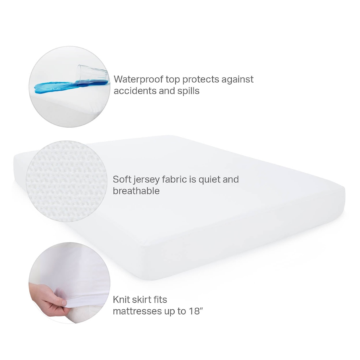 Malouf Jersey Twin Waterproof Jersey Mattress Protector