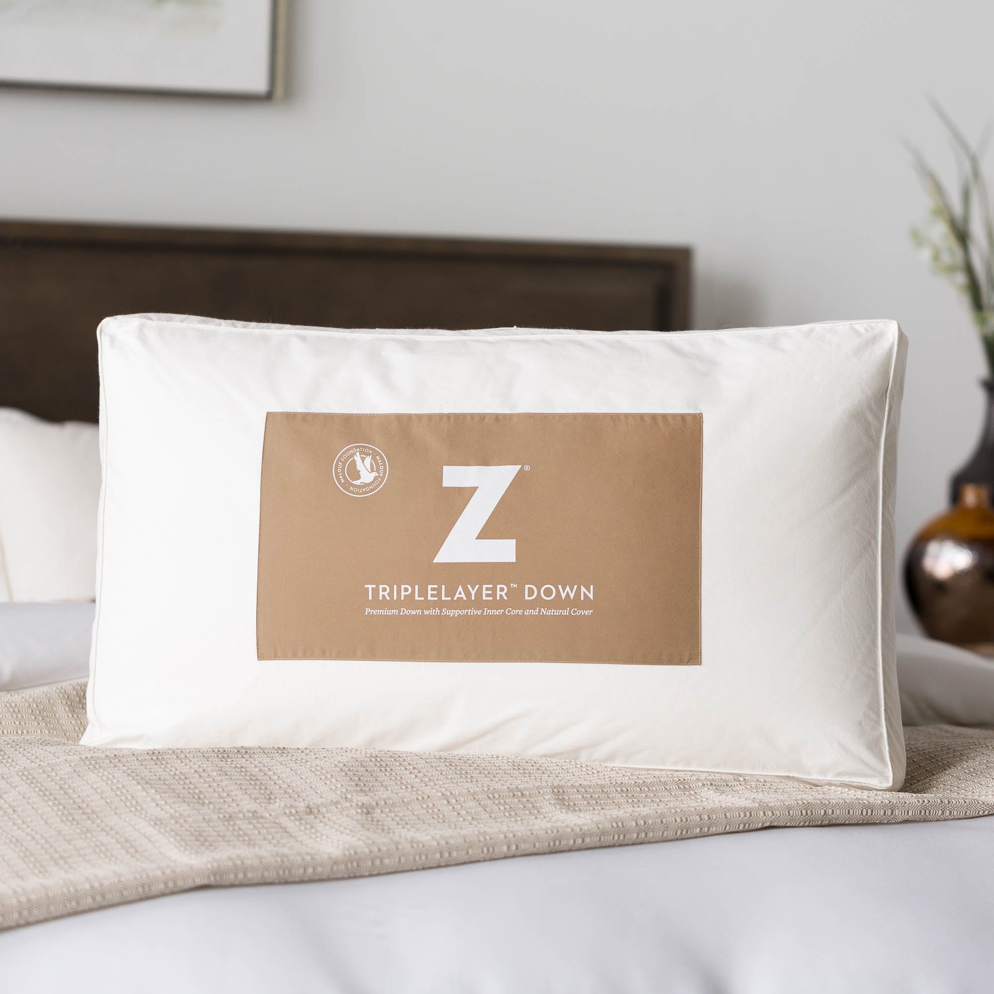 Malouf Z™ TripleLayer™ Down Pillow Q  Z™ TripleLayer™ Down Pillow